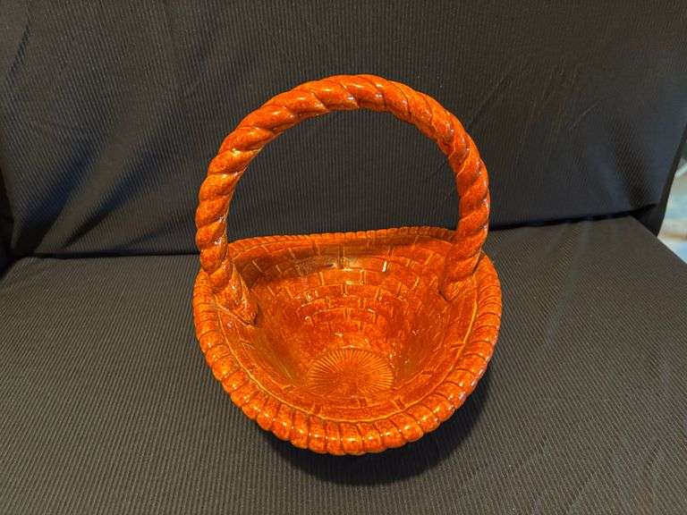 9" Pottery Handled Basket