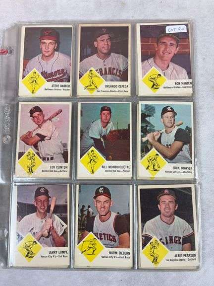 1963 Fleer BB 35/66 Card Starter Set With Cepeda VG to EXMT