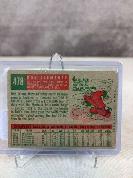 Roberto Clemente - 1959 Topps #478 - Pin Hole In Corners - Presents Well