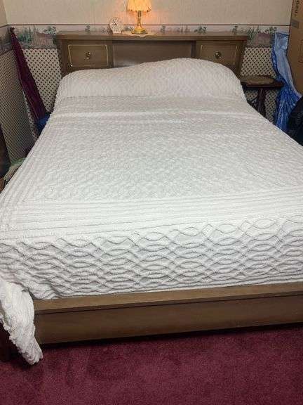 Full Sized Bed Frame w/ Headboard Storage
