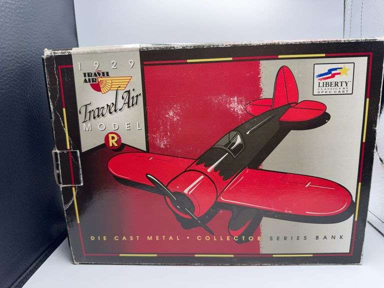 1929 Travel Air Model R Valvoline Die Cast Bank In Box