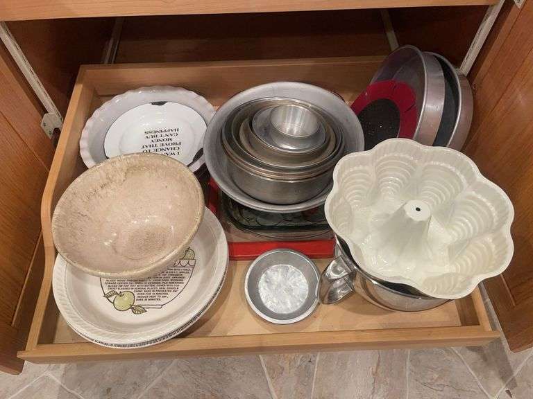 Serving dishes, mixing bowls, cake pans & more
