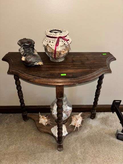 Small side stand and contents