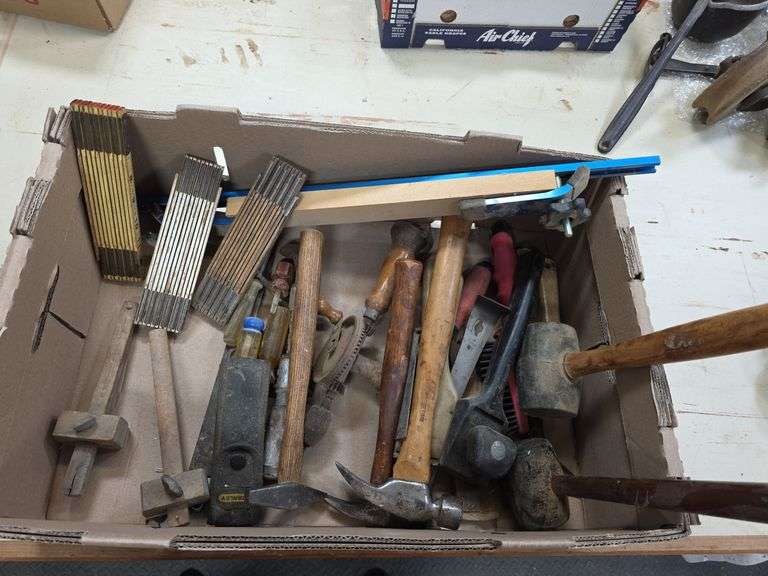 Hammers, vintage wood working tools, rubber mallet