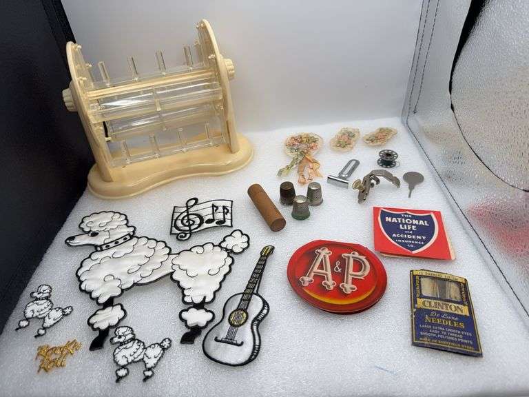 Merry Wheel & Bobbin Holder, Poodle  Iron On, Wooden Needle Holder And More