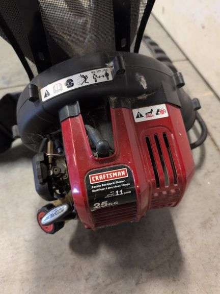 Craftsman 2-cycle 25cc backpack blower - works - shoulder strap ripped