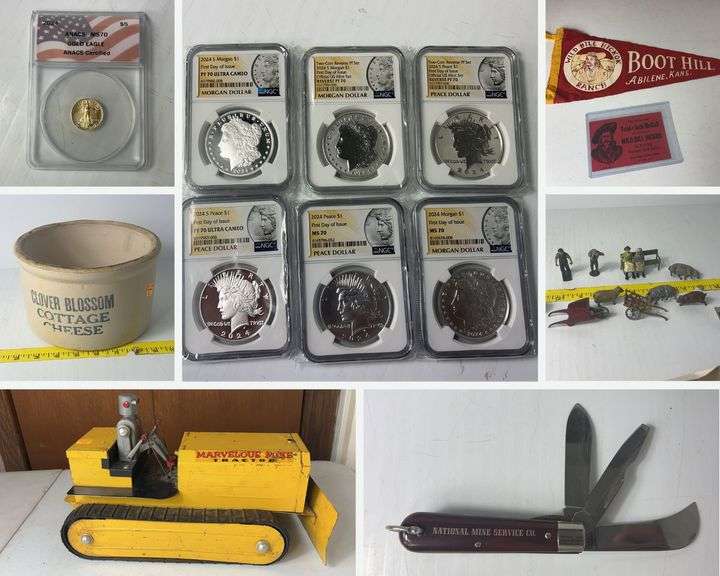 Coins, Toys, Knives, Sports Memorabilia (WV)