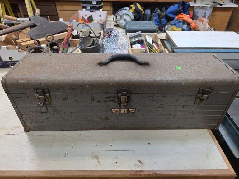 Craftsman metal tool box with contents