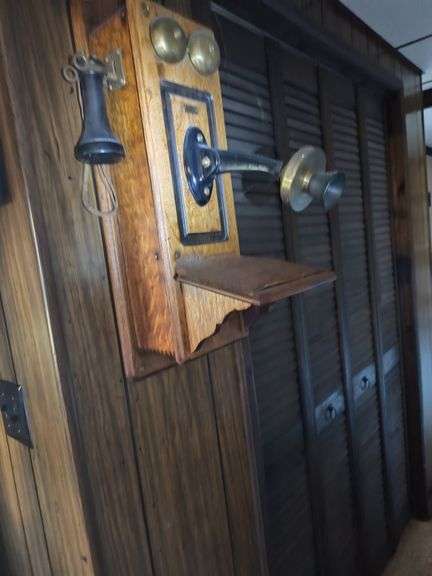 Antique Oak Wall Phone