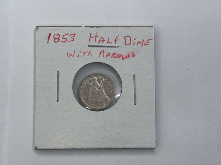 1853 Liberty Seated Half Dime with Arrows