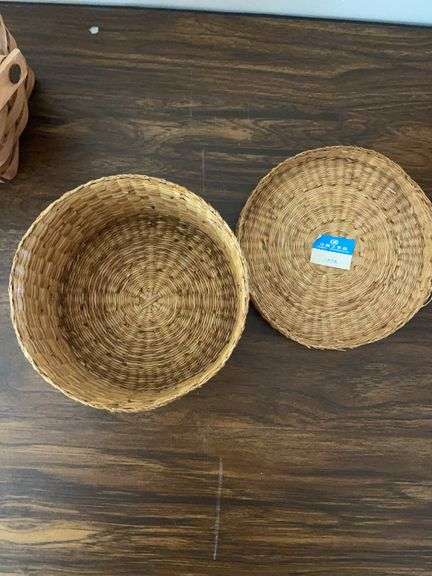 (1) Longaberger, (2) Royce Craft, and miscellaneous small baskets