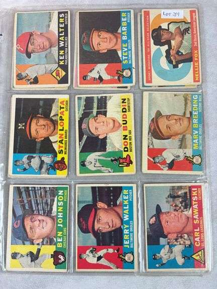 1960 Topps BB Hi-Number 13 Card Lot w/ Fox AS - Lower to Mid Grade