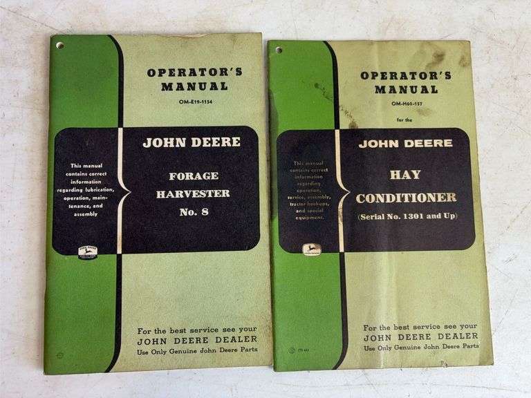 (5) Vintage John Deere operator's manuals