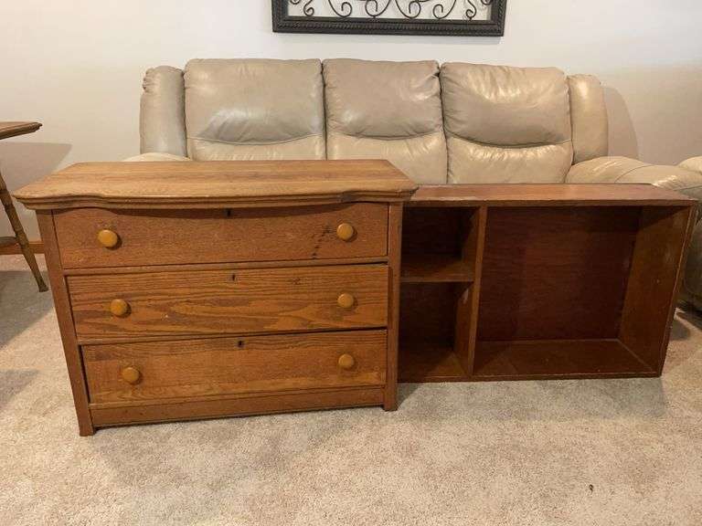 Wooden chest of drawers and other shelf