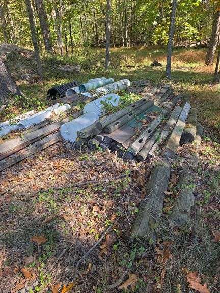 Split rail fence pieces, posts ,pipe & short culvert