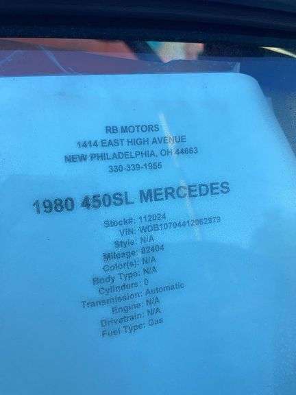 1980 Silver 2D 450SL Mercedes Benz