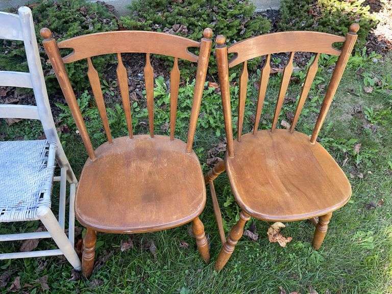 (4) chairs - wicker seat, swivel & others
