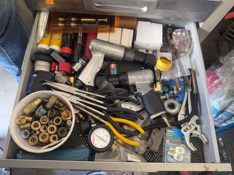 Drawer of Misc Air Fittings and Tools