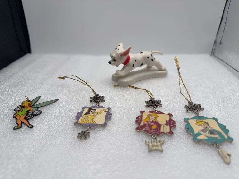Disney Princess Ornaments, Tinkerbell 2005 Ornament & Dalmatian Figure