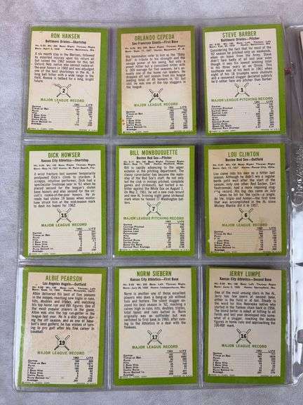 1963 Fleer BB 35/66 Card Starter Set With Cepeda VG to EXMT