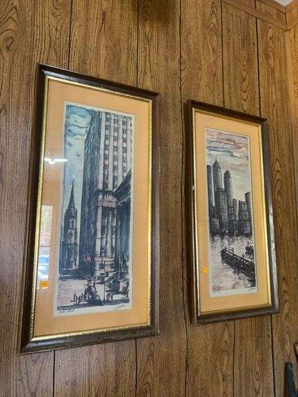 Set of (2) Framed Art Prints