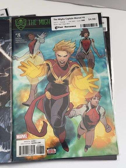 (7) Marvel The Might Captain Marvel and (5) The Might Thor Comics