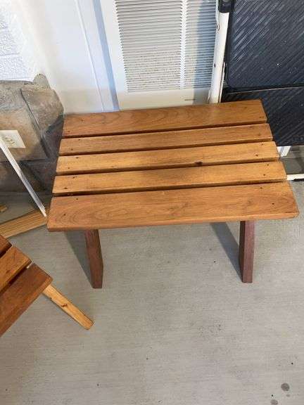 Drying rack & shoe rack, Cosco step stool & (2) wooden bench