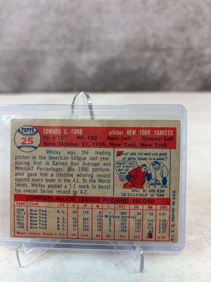 Whitey Ford - 1957 Topps #25 - Nice Card - EX+