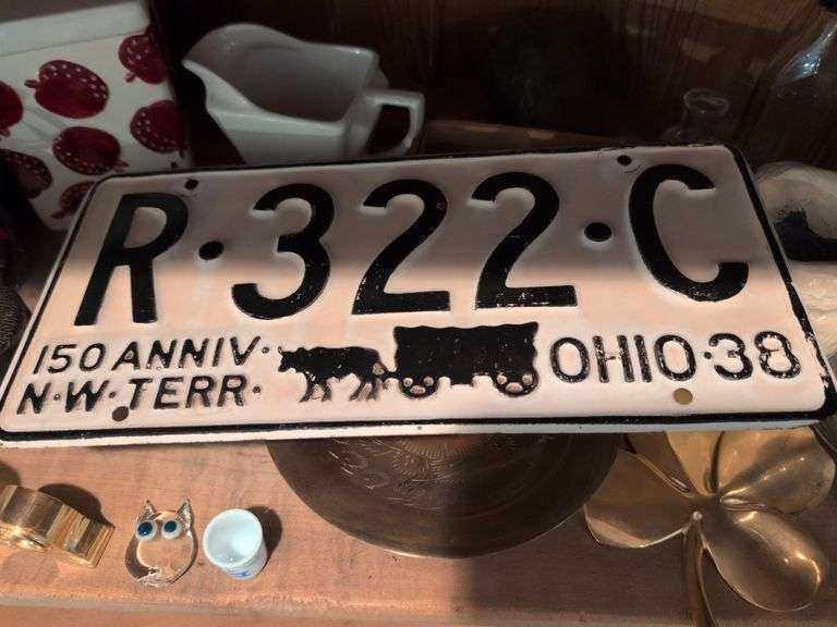 Shelf of decorative glassware pieces