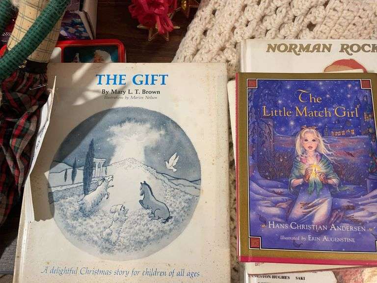 Assortment of Christmas items - books, decor, and more
