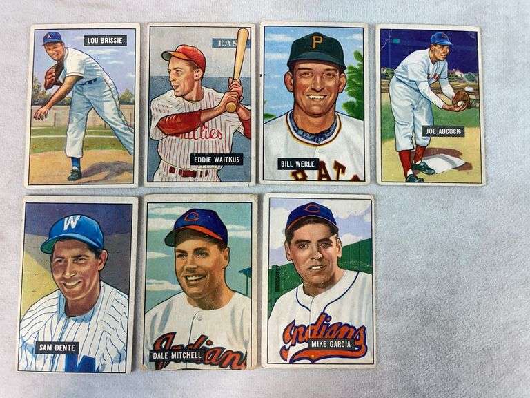 1951 Bowman Cleveland Indians group of 7: Garcia, and 6 others