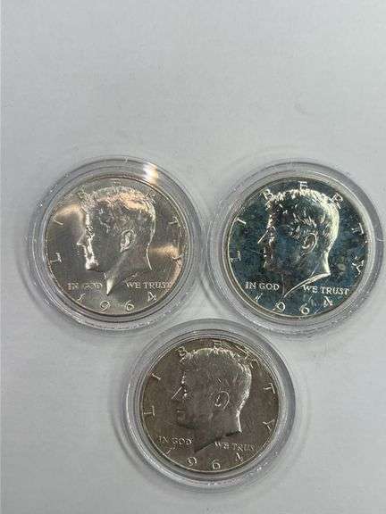 (3) 1964 Kennedy Half Dollars