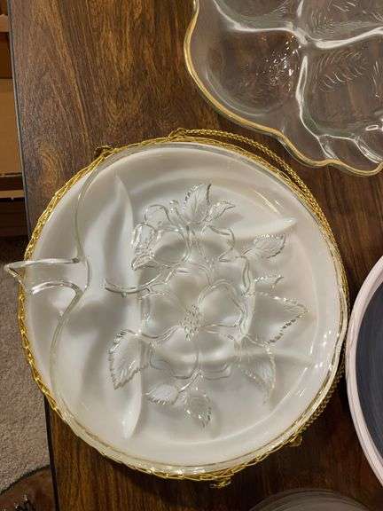 Assortment of glass serving dishes