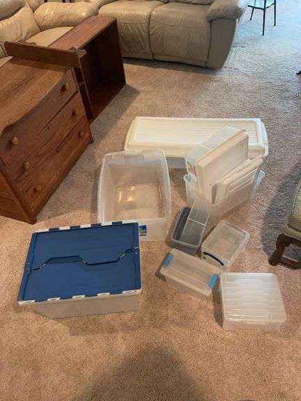 Assortment of storage totes
