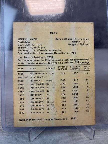 1963 Kahns BB Jim O'Toole - Jerry Lynch