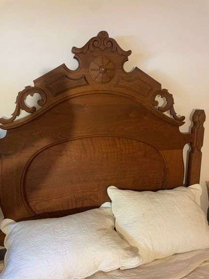 Full bed frame with mattress, box spring and sheets