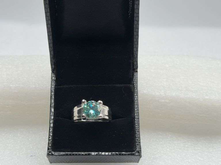 Unisex Blue Diamond 925 Size 9 1/4