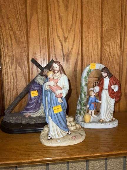 (3) Porcelain Jesus Figures