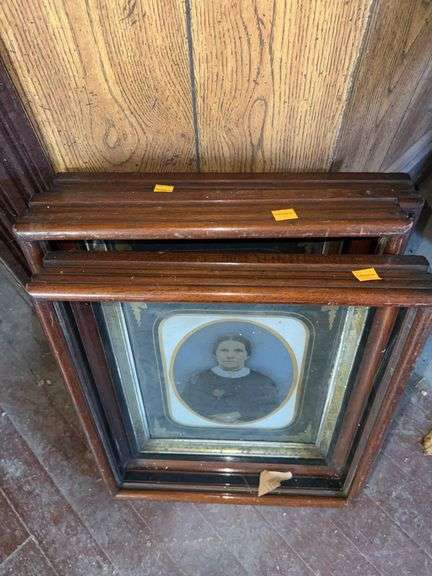 (3) Wooden Framed Antique Portraits