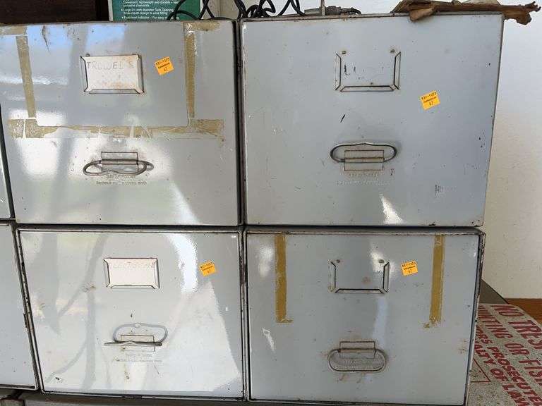 4 File Drawers with Pipe Fittings, Electrical, Masonry Items