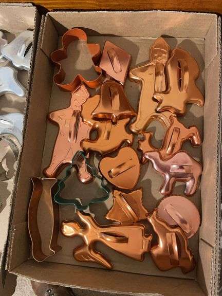 (3) flats of antique cookie cutters