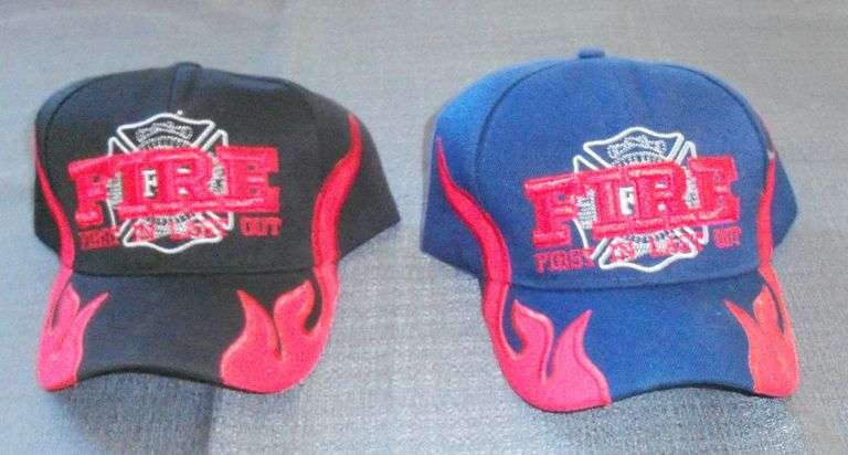 2 FIRE HATS, FIRST IN LAST OUT