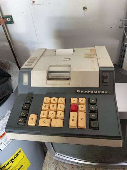 Burroughs adding machine & Toshiba TV