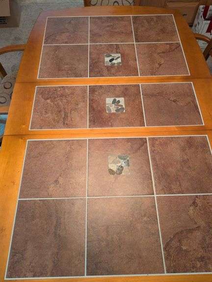 Matching dining table and (6) swivel chairs