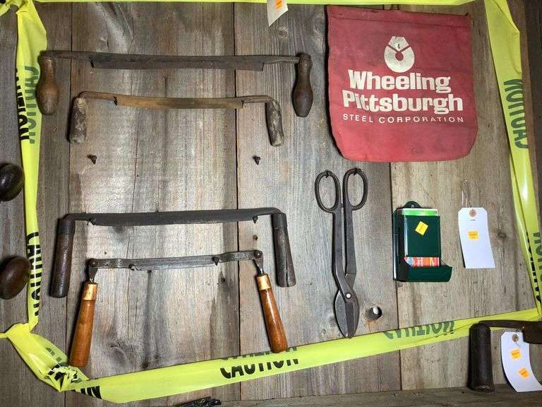 4 Draw Knives, Match Box, Tin Snips, Wheeling/Pittsburgh Collectibles