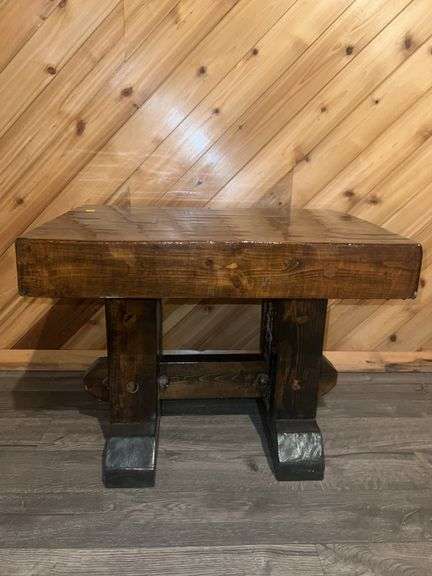 Glossed Wooden Handmade Side Table