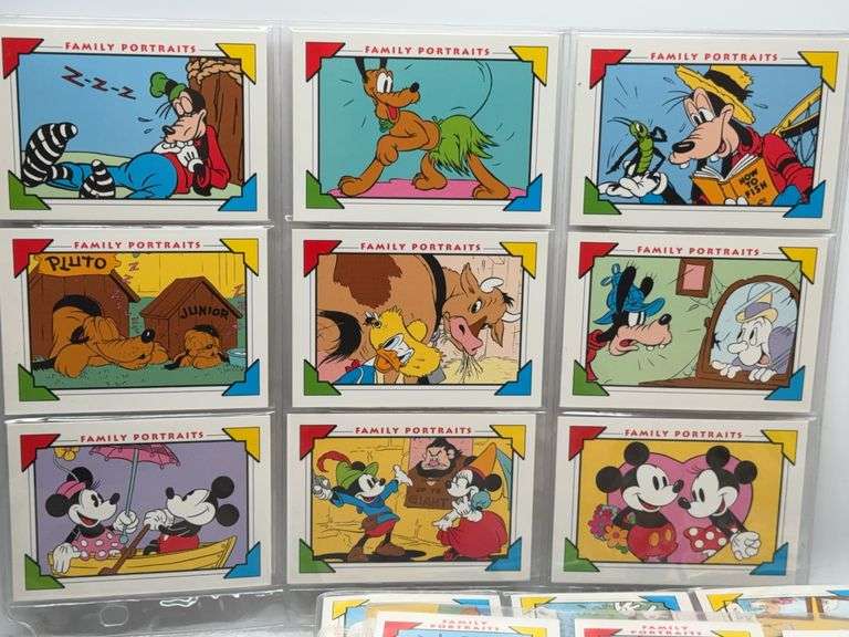 Assortment of Disney Family  Portrait Cards In Protective Sheets