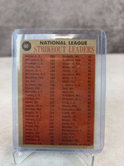 1962 NL K Leaders #60 - Koufax - Drysdale - Nice EXMT OC