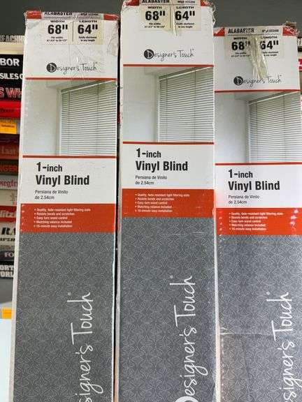 3 Alabaster 1” Vinyl Mini Blinds in Boxes