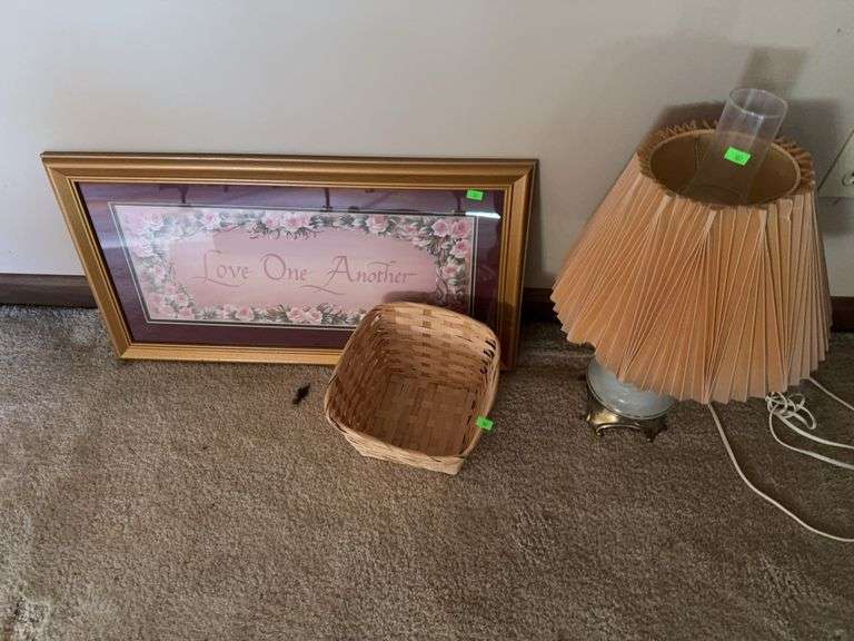 Lamp and Wall hanging and basket